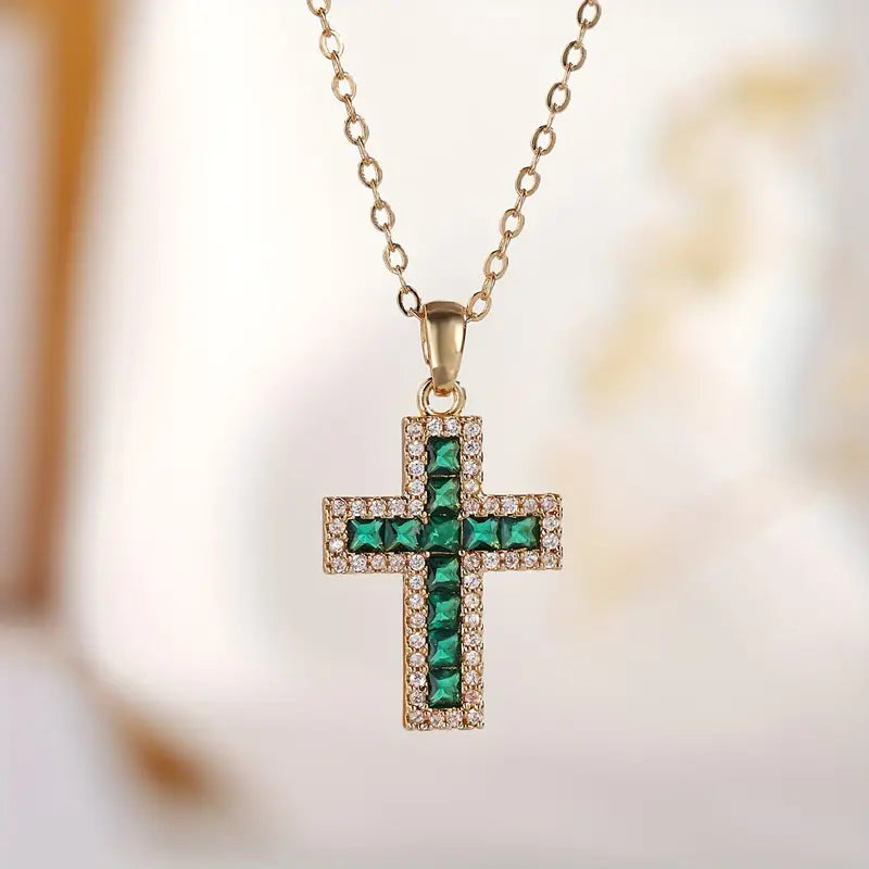 Devotion™ | Emerald Cross Necklace